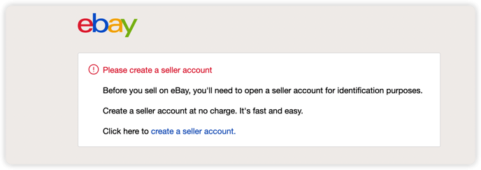 No seller account on eBay