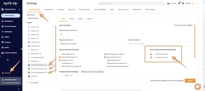 Private Supplier Price and Stock Monitoring