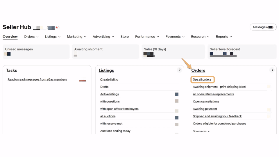 Recover missing orders in AutoDS - ebay API-VEED