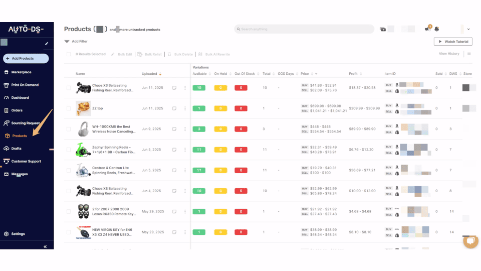 _recover missing orders in AutoDS shopify-VEED