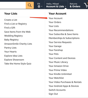 how to move amazon cart to another account