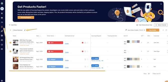 orders status