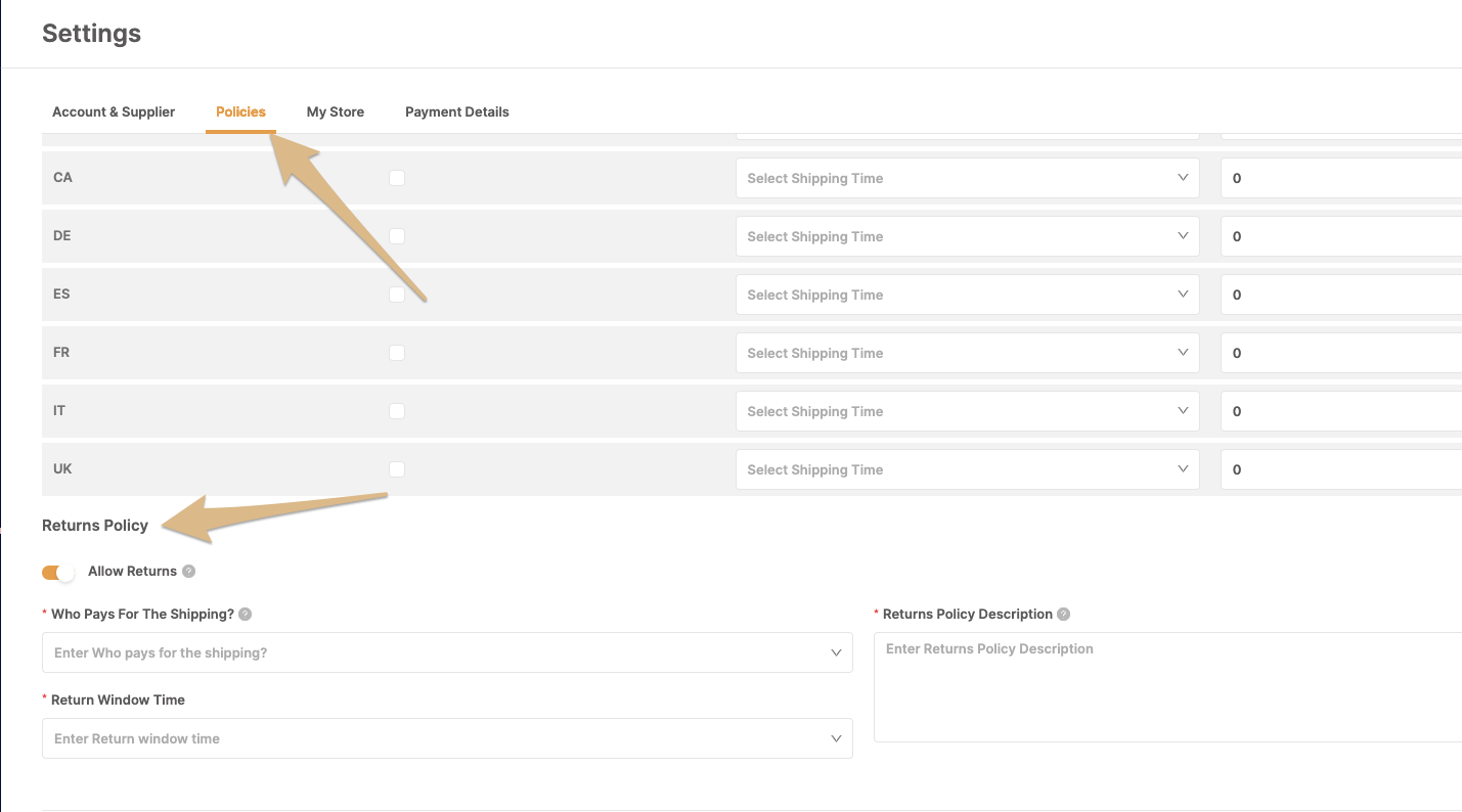 Configure your Return policy