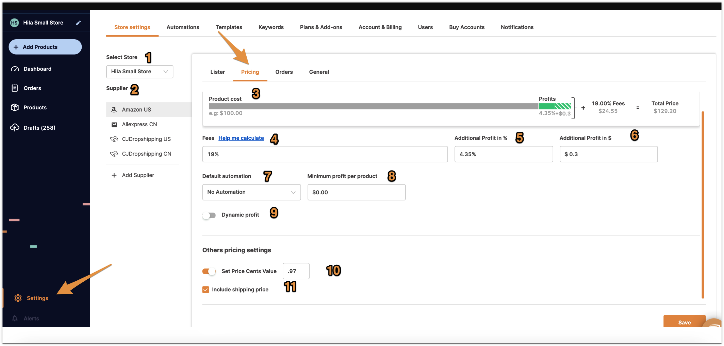 How can I configure market adjustment recommendations for